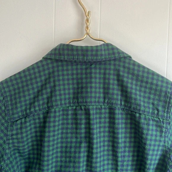 Eddie Bauer Flannel Green & Blue Gingham Women’s Size Small - Picture 3 of 14